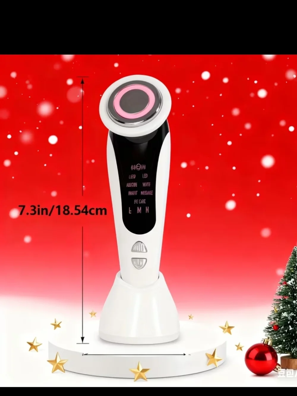 4-in-1 Pink Household Induction Facial & Neck Massager W/ LED, USB Powered. - Picture 5 of 5